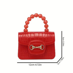 Mini Crocodile Pattern Jelly Handbag PU Leather Waterproof Coin Purse