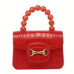 Mini Crocodile Pattern Jelly Handbag PU Leather Waterproof Coin Purse
