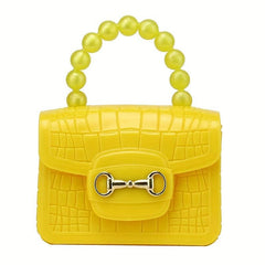 Mini Crocodile Pattern Jelly Handbag PU Leather Waterproof Coin Purse