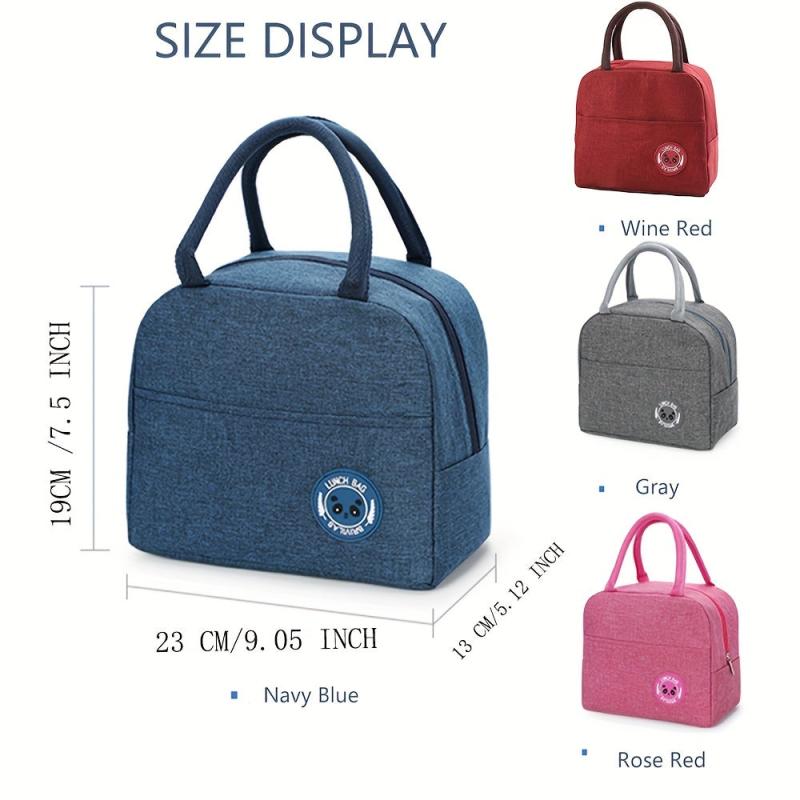 Portable Zipper Satchel Bag Lightweight Lunch Storage Handbag