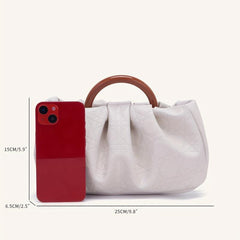 Cloud Pleated Clutch Bag Top Handle Satchel Women's Evening Handbag