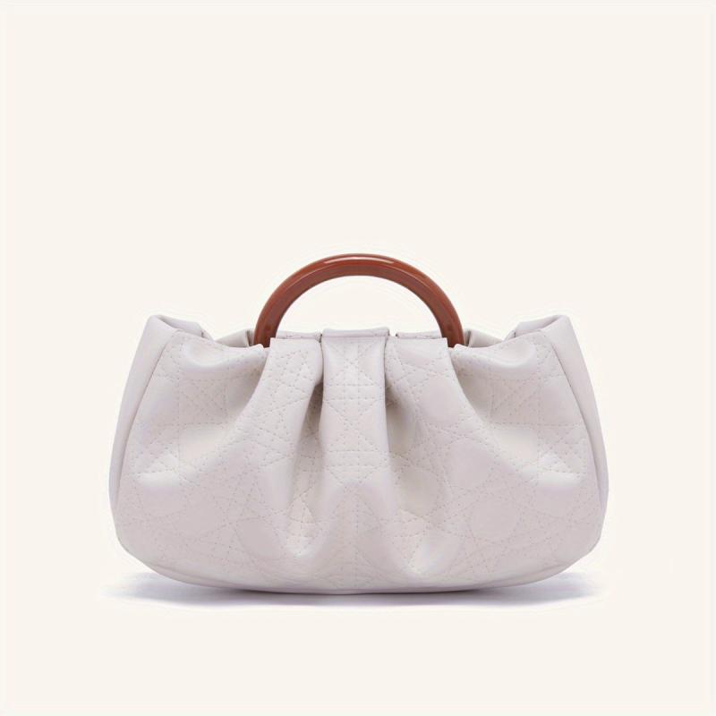 Cloud Pleated Clutch Bag Top Handle Satchel Women's Evening Handbag