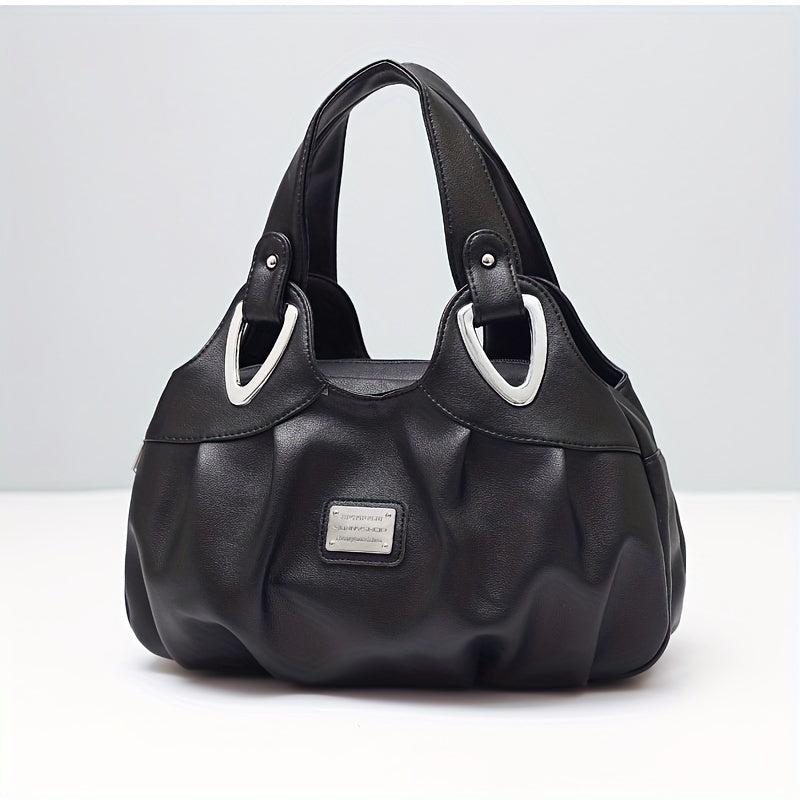 Flower Print Handbag For Women - PU Leather Tote Bag
