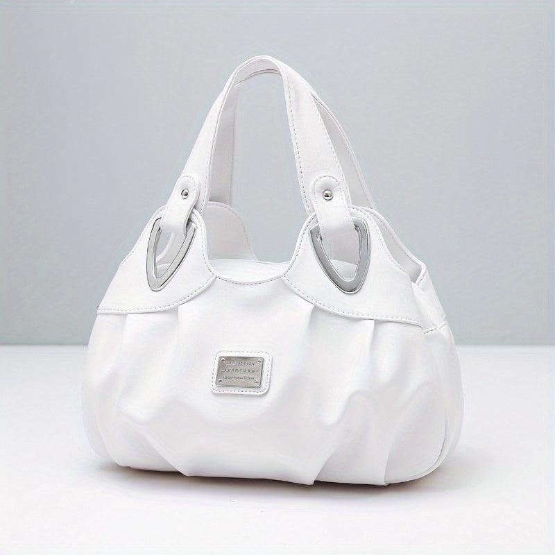 Flower Print Handbag For Women - PU Leather Tote Bag