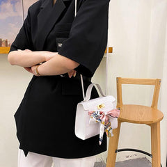 Mini Crocodile Pattern Satchel Crossbody Bag PU Leather Textured Bag Purse