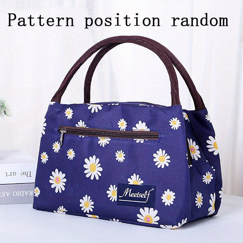Insulated Lunch Bag Portable Zipper Handbag