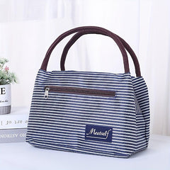 Insulated Lunch Bag Portable Zipper Handbag