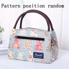 Insulated Lunch Bag Portable Zipper Handbag