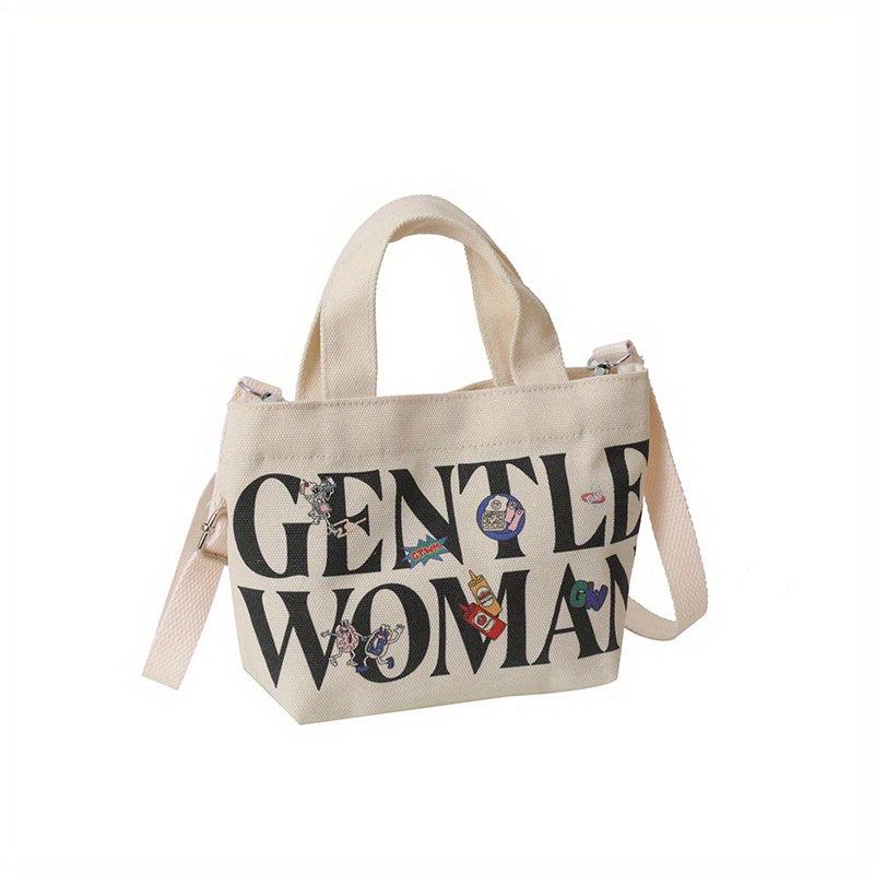 Canvas Crossbody Bag Women's Versatile Tote Purse Handbag