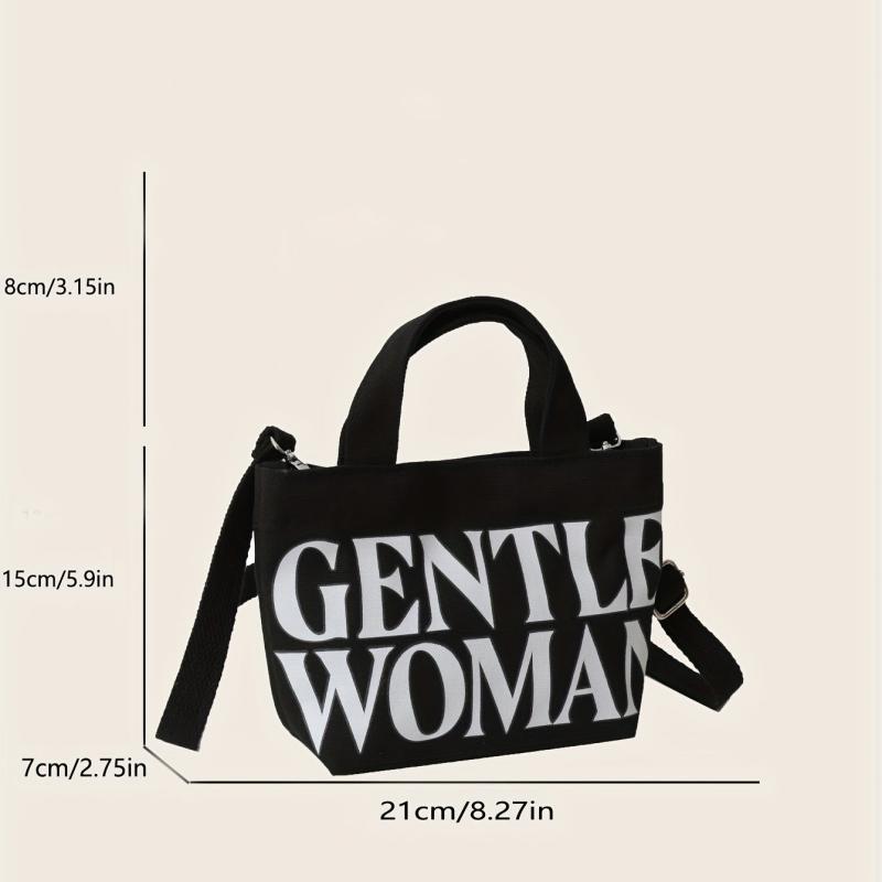 Canvas Crossbody Bag Women's Versatile Tote Purse Handbag