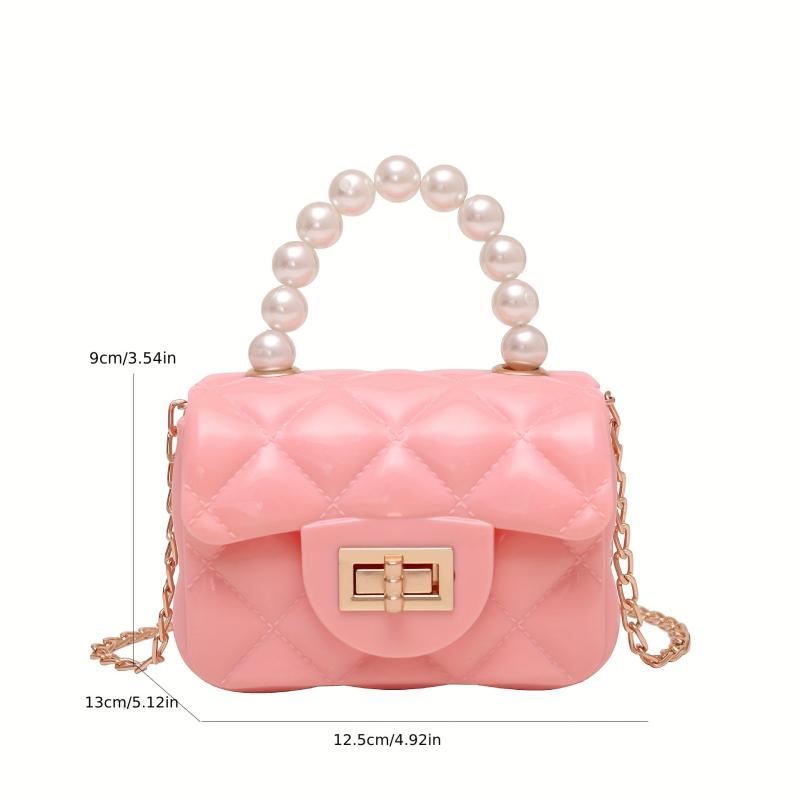Quilted Crossbody Bag with Metal Chain Handle