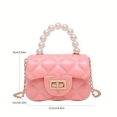 Quilted Crossbody Bag with Metal Chain Handle