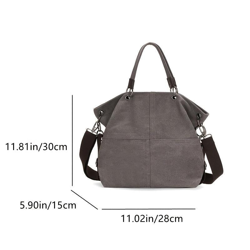 Large Capacity Canvas Shoulder Bag Vintage Crossbody Travel Bag