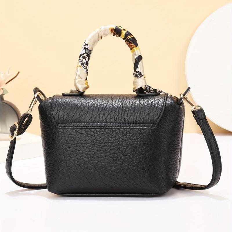 Classic Turn Lock Satchel Bag Solid Shoulder Bag For Work