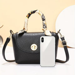 Classic Turn Lock Satchel Bag Solid Shoulder Bag For Work