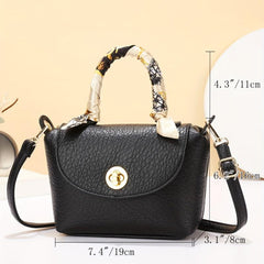 Classic Turn Lock Satchel Bag Solid Shoulder Bag For Work