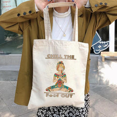 Canvas Tote Bag Yoga Shoulder Bag Large Capacity Shopping Bag