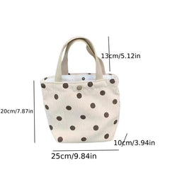 Small Dots Pattern Corduroy Tote Bag Lightweight Handbag