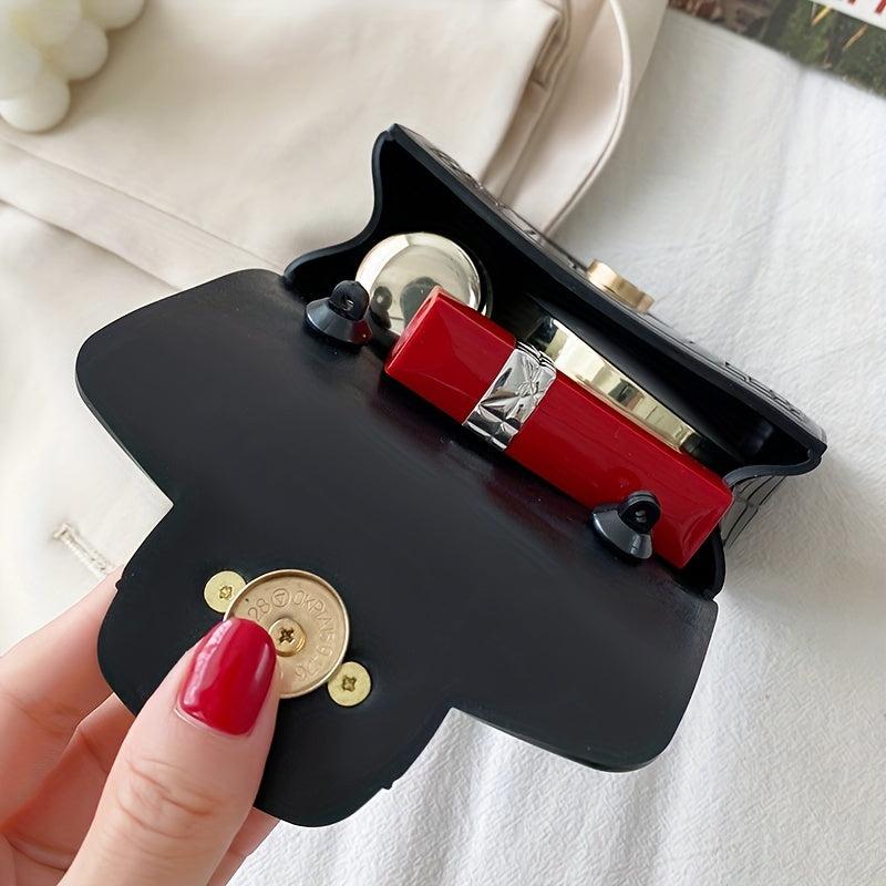 Candy Bead Handle Handbag Makeup Organizer Lightweight Portable Coin Purse
