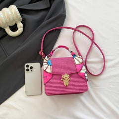 Stylish Pink Crossbody Bag with Scarf Decor