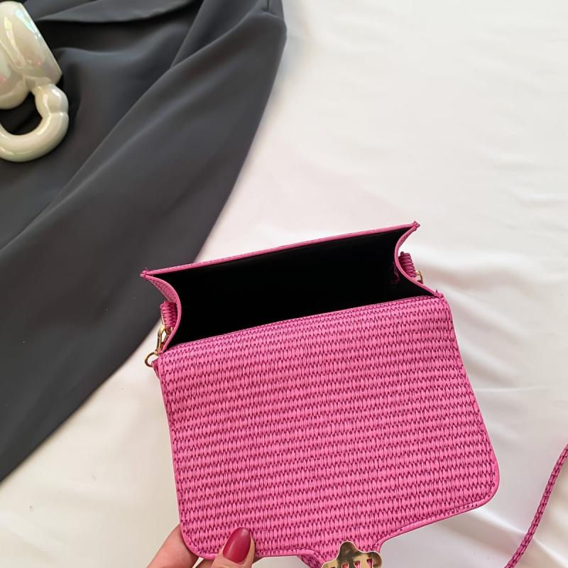 Stylish Pink Crossbody Bag with Scarf Decor