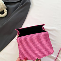 Stylish Pink Crossbody Bag with Scarf Decor