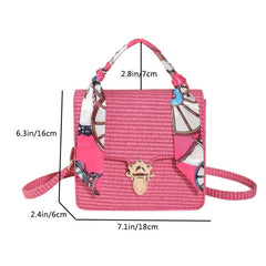 Stylish Pink Crossbody Bag with Scarf Decor