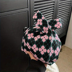 Flower Pattern Woven Tote Bag Crochet Niche Handbag Summer Commuter