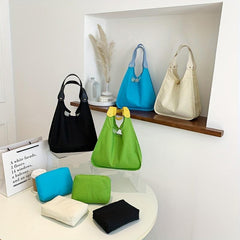 Casual Colorblock Hobo Shoulder Bag All Match Storage Handbag
