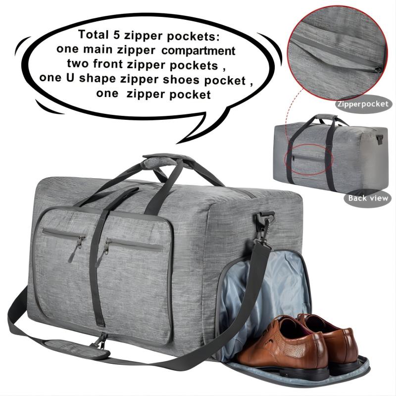 Men's Foldable Travel Duffel Bag Large Capacity Waterproof Overnight Bag
