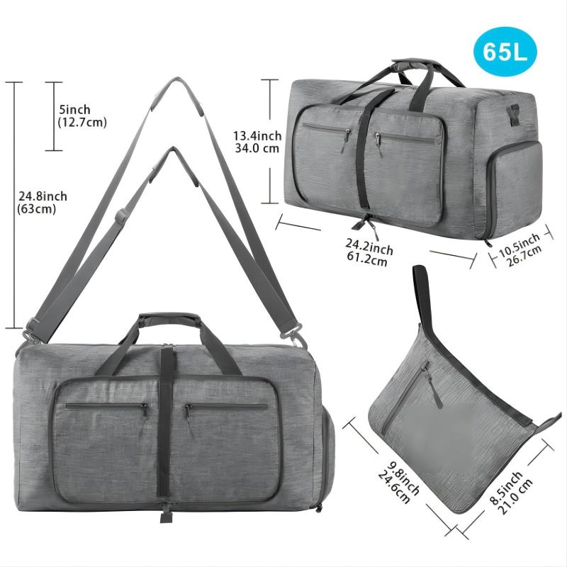Men's Foldable Travel Duffel Bag Large Capacity Waterproof Overnight Bag