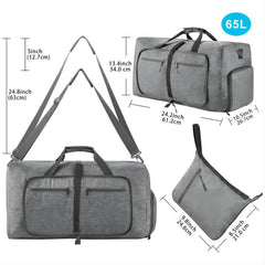 Men's Foldable Travel Duffel Bag Large Capacity Waterproof Overnight Bag