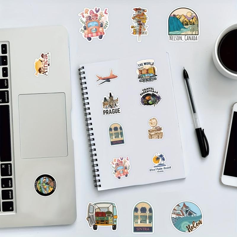 50pcs Travel Graffiti Stickers Waterproof Decorative Stickers