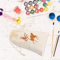 Small Natural Cloth Bags Drawstring Beige Fabric Bag for Jewelry