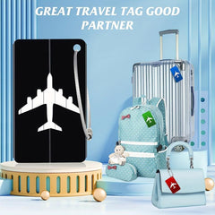 5Pcs Aluminum Luggage Tag Set Waterproof Plane Pattern Tag Luggage Tag