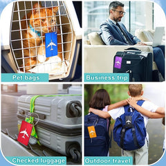 5Pcs Aluminum Luggage Tag Set Waterproof Plane Pattern Tag Luggage Tag