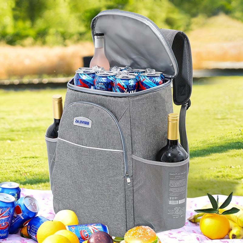 Large Capacity Picnic Backpack Leak-proof Plates & Cutlery Storage Bag
