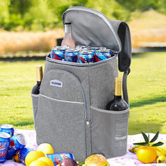 Large Capacity Picnic Backpack Leak-proof Plates & Cutlery Storage Bag