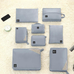 8 Pcs Solid Travel Bags Dustproof Luggage Organizers