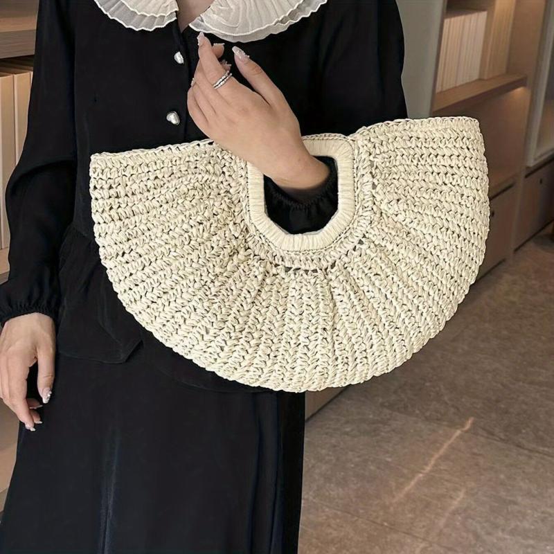 Straw Woven Summer Handbag Beach Clutch Bag Women's Casual Purse
