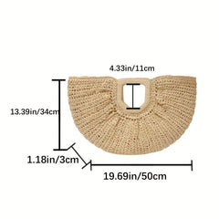 Straw Woven Summer Handbag Beach Clutch Bag Women's Casual Purse