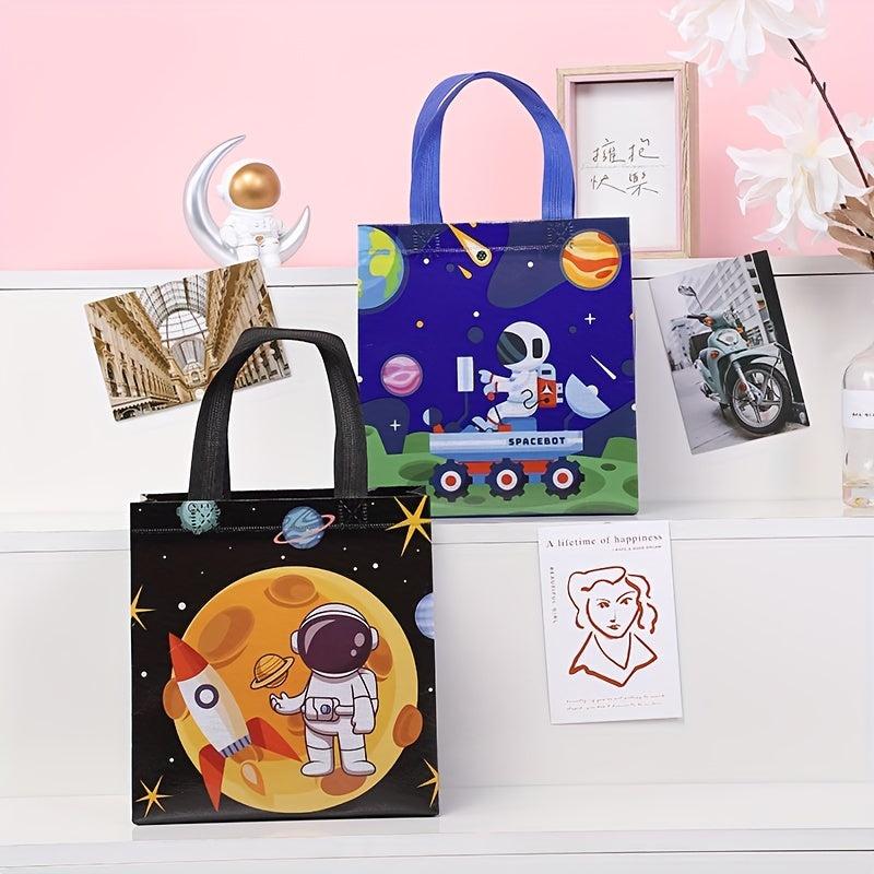 10pcs Space Astronaut Print Tote Bag Set Party Treat Gift Bag