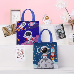 10pcs Space Astronaut Print Tote Bag Set Party Treat Gift Bag