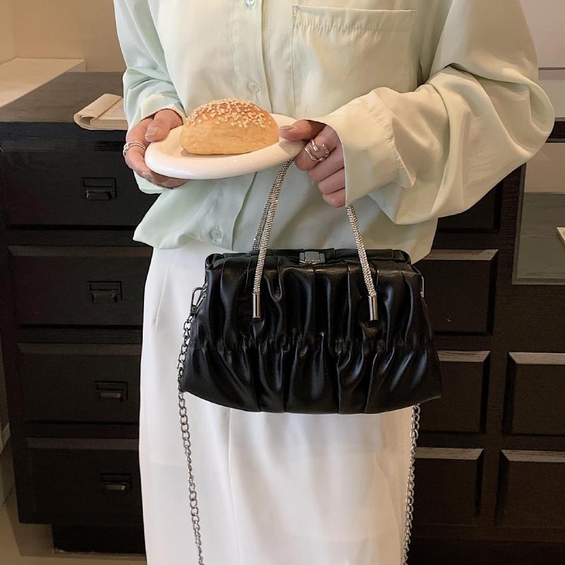 Fairy Cloud Pleated Crossbody Bag Ruched Shoulder Bag Women's Stylish Handbag