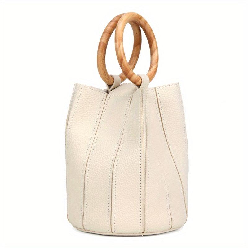 Quadrangle Crossbody Novelty Bag PU Leather Round Handle Bag Purse