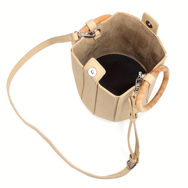 Quadrangle Crossbody Novelty Bag PU Leather Round Handle Bag Purse