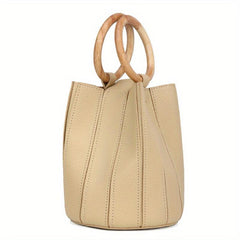 Quadrangle Crossbody Novelty Bag PU Leather Round Handle Bag Purse