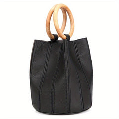 Quadrangle Crossbody Novelty Bag PU Leather Round Handle Bag Purse