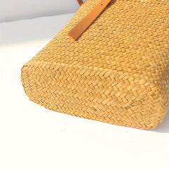 Minimalist Holiday Straw Satchel Bag Lightweight All Match Storage Handbag