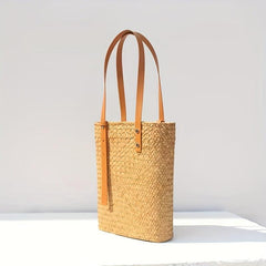 Minimalist Holiday Straw Satchel Bag Lightweight All Match Storage Handbag